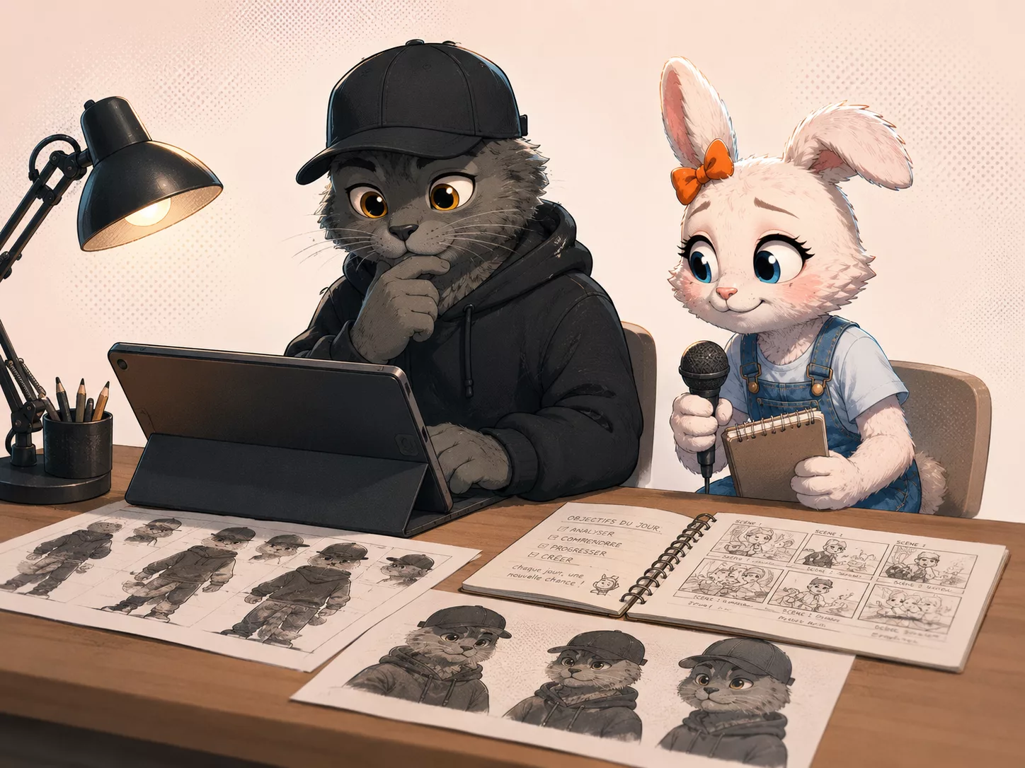 Tamatik travaille sur ses premières animations et ses premiers storyboards
